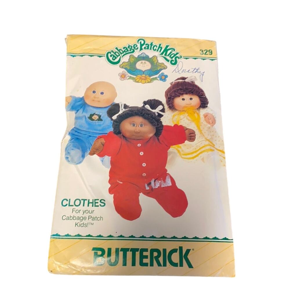 Vintage Butterick 6507 Cabbage Patch sewing pattern 80s nostalgic